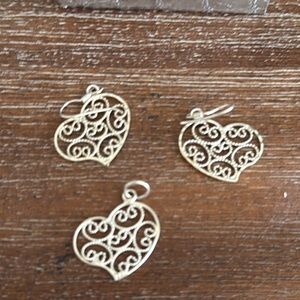 Elegant Silver Heart Pendant Set